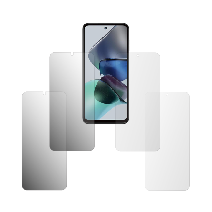 Комплект от 4 протектора Folie24, за Motorola Moto G23, 2X Ultra-Clear + 2X Matte, пълно покритие на дисплея и удобни за калъфи, залепващи, гъвкави със саморегенерация