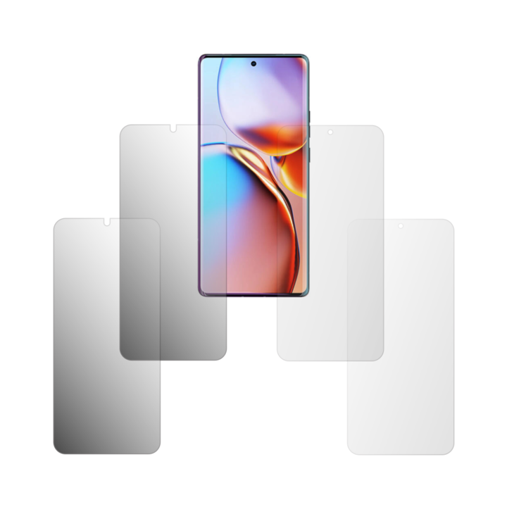 Комплект от 4 протектора Folie24, за Motorola Moto X40, 2X Ultra-Clear + 2X Matte, пълно покритие на дисплея и удобни за калъфи, залепващи, гъвкави със саморегенериране