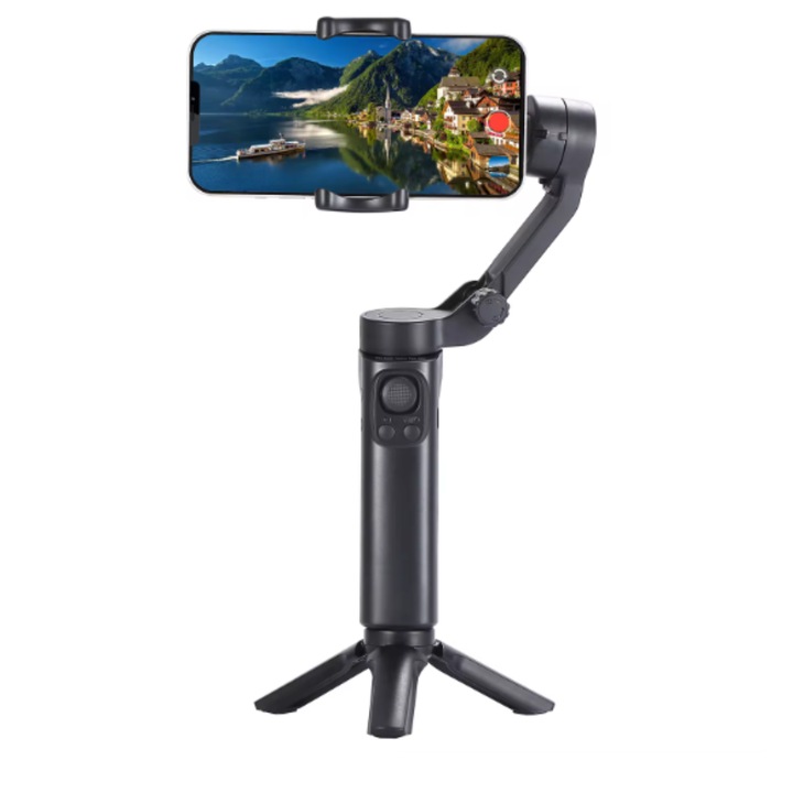 Система за стабилизиране на изображението на телефона Gimbal F5 Plus, 3-ос, черен