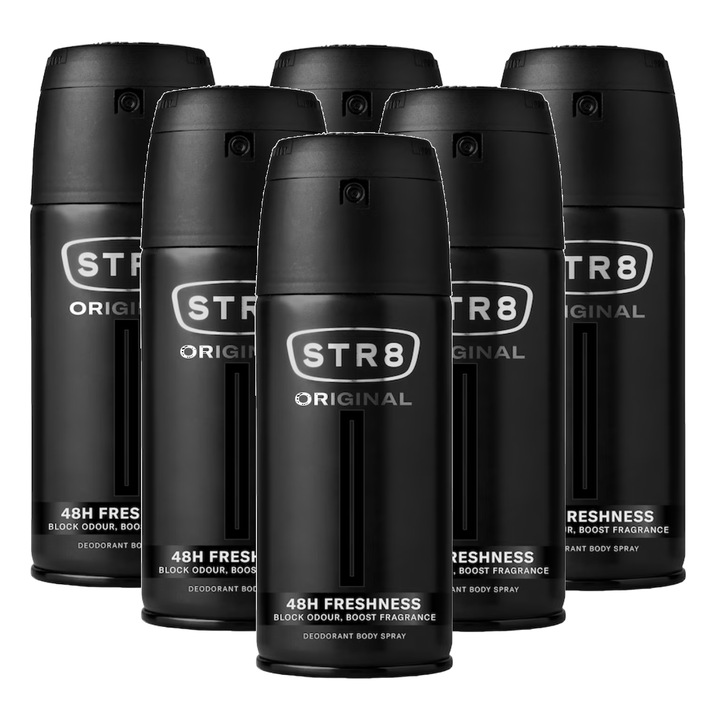 Deodorant spray barbati STR8. 48h protectie, 6 x 150 ml