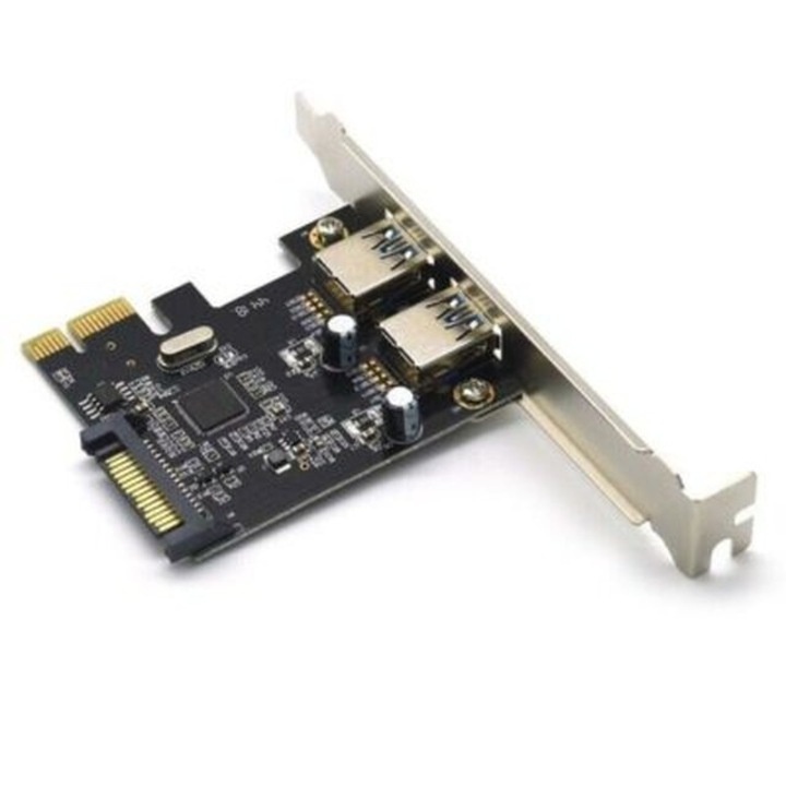 Placa de expansiune PCI-E Express, 2X USB C 3.0, Sata 15PIN, PCI intern 5Gbps