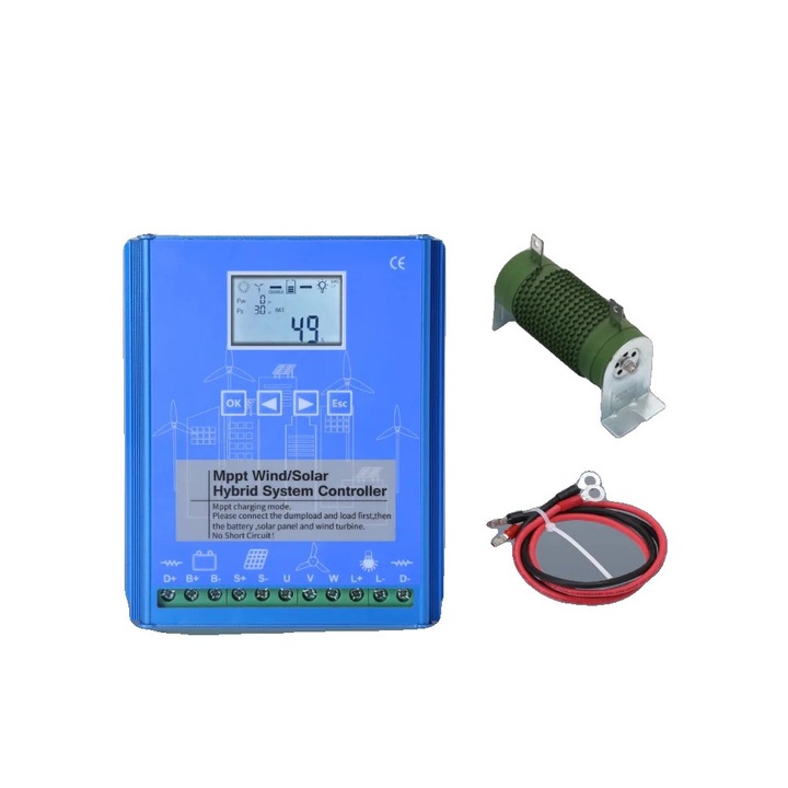 Sistem de parc eolian, Generare de energie 15kwh/zi, Livrare fara dezagregare, Controler doar 4KW, 4000W, 48V