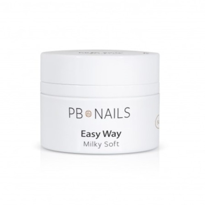 Körömépítő gél PB Nails Easy Way, Milky Soft, 50g