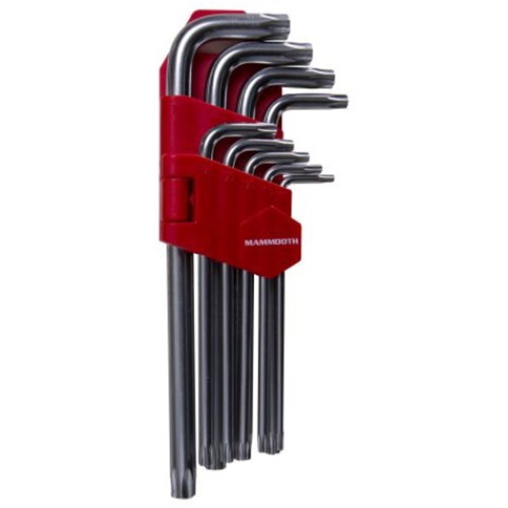9 db-os MAMMOOTH imbuszkulcs készlet, TORX profil, T10-T50 mm méret