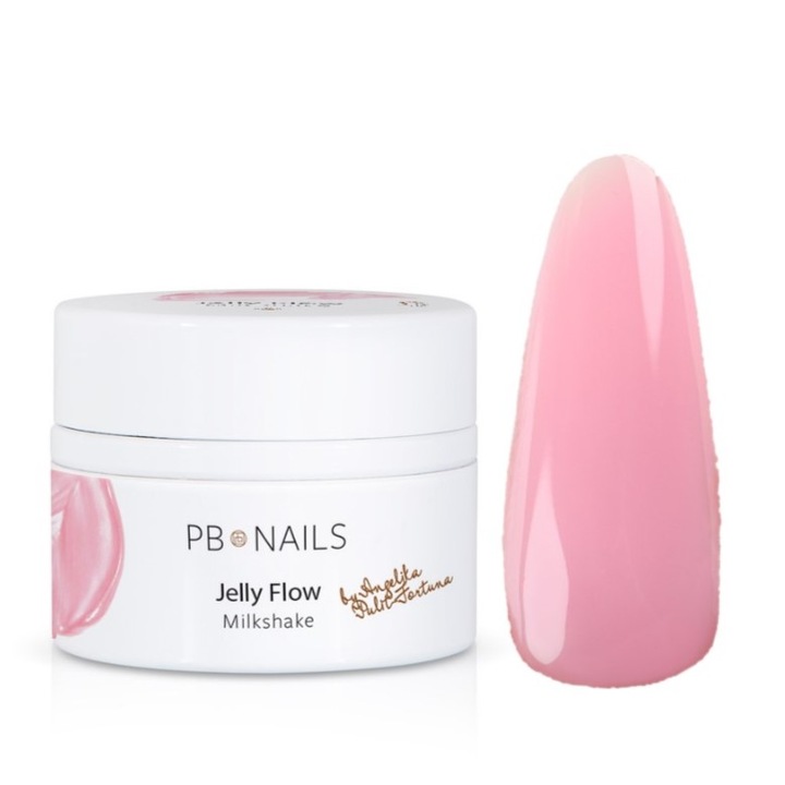 Gel constructie unghii PB Nails Jelly Flow, Milkshake, roz, 15g