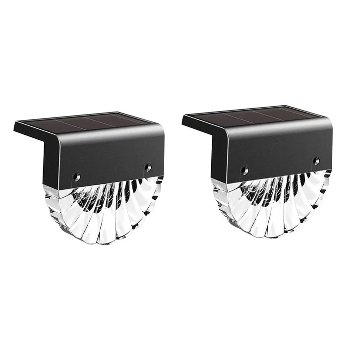 Set 2 lampi solare LED Rovo CD916, 2 moduri, lumina colorata, acumulator 1.2V/600mAh, IP55