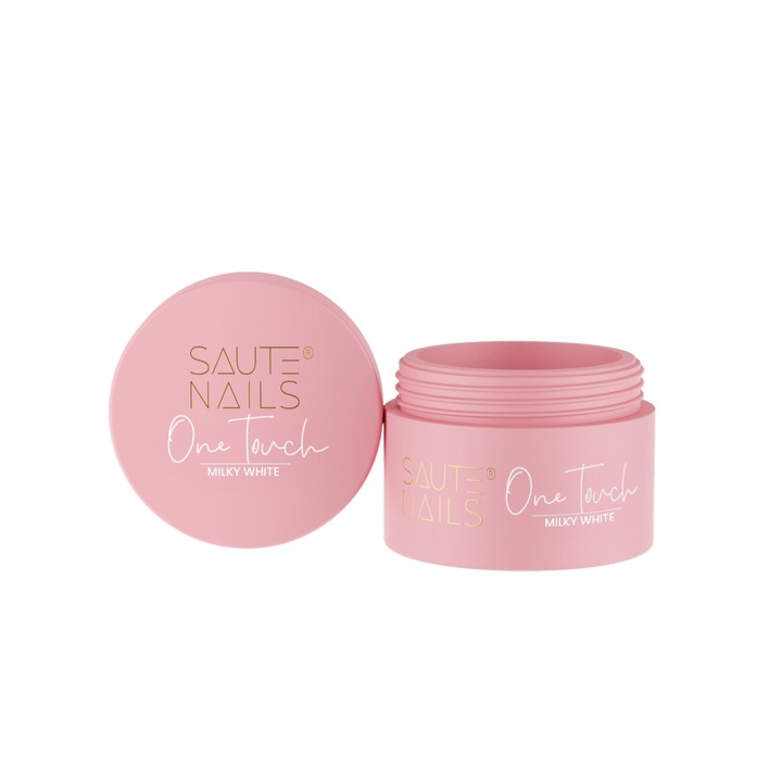 Gel constructie unghii SAUTE NAILS One Touch, Milky White, 50g