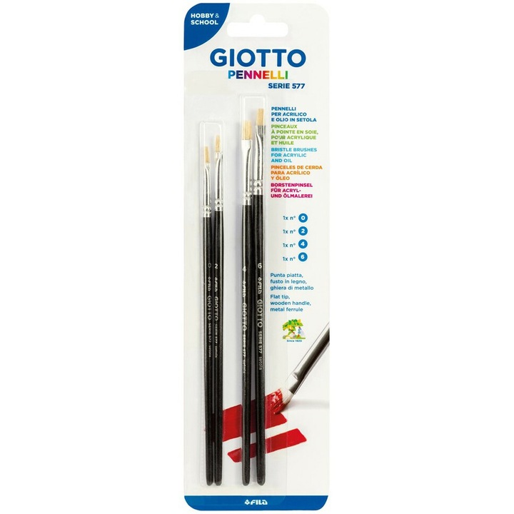 Set 4 pensule/blister (nr.0-2-4-6), GIOTTO Art 577