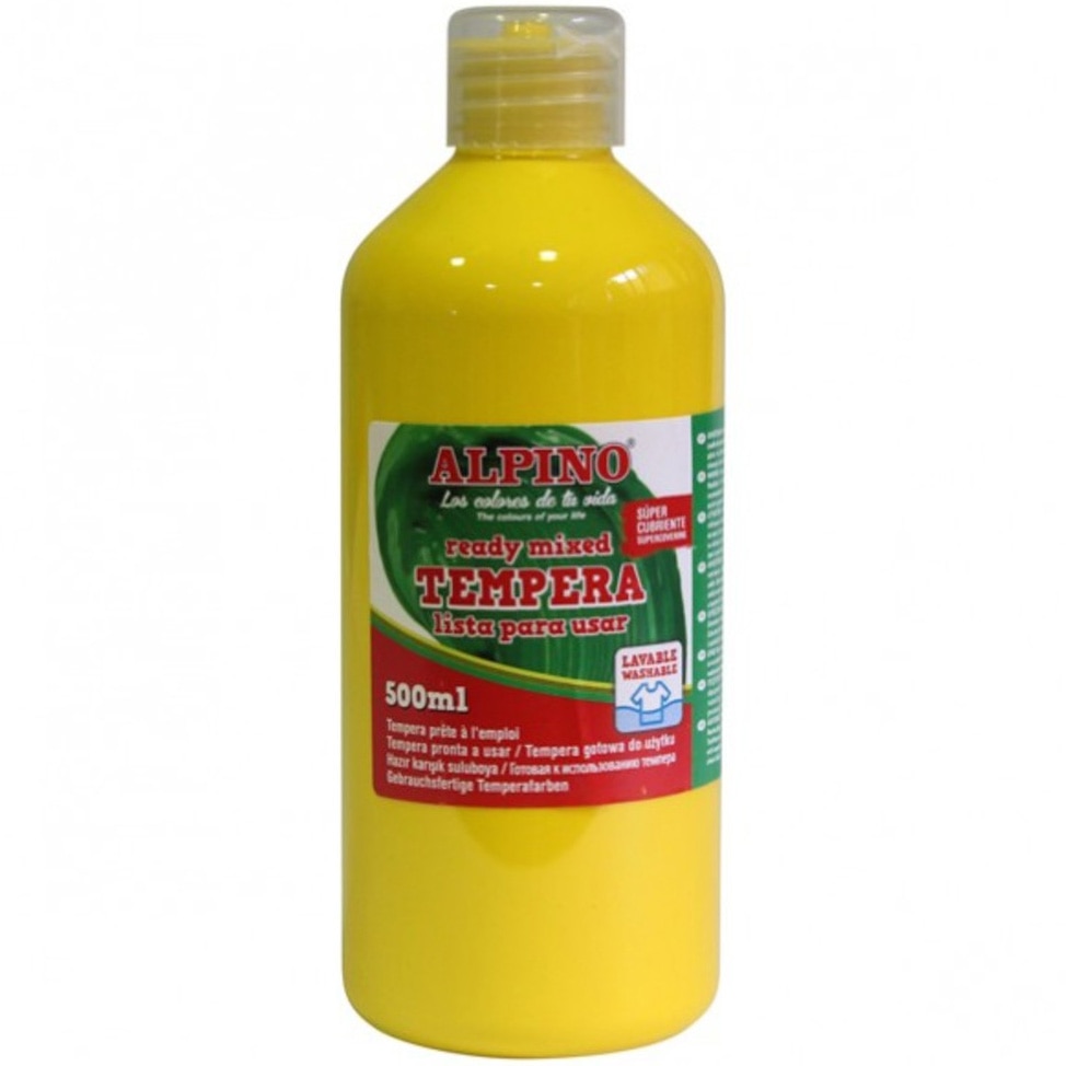 Tempera lavabila, 500ml, Alpino - galbena