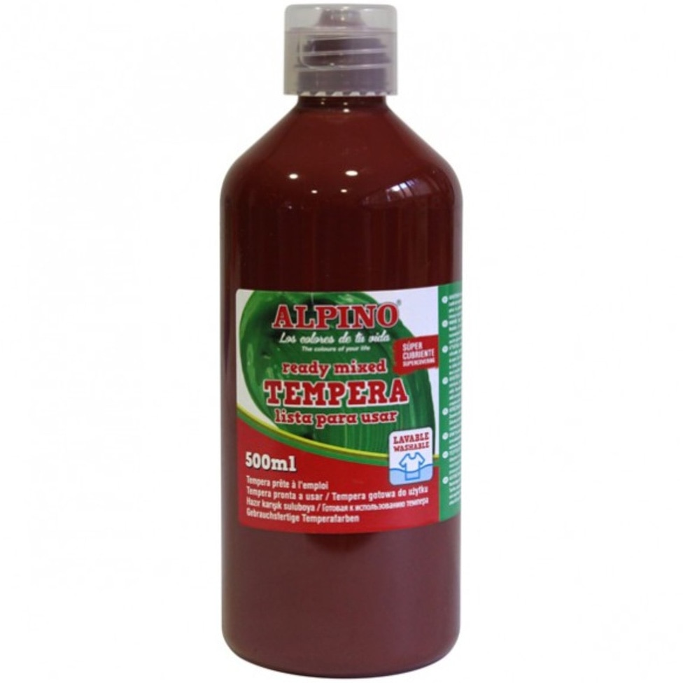 Tempera lavabila, 500ml, Alpino - maro