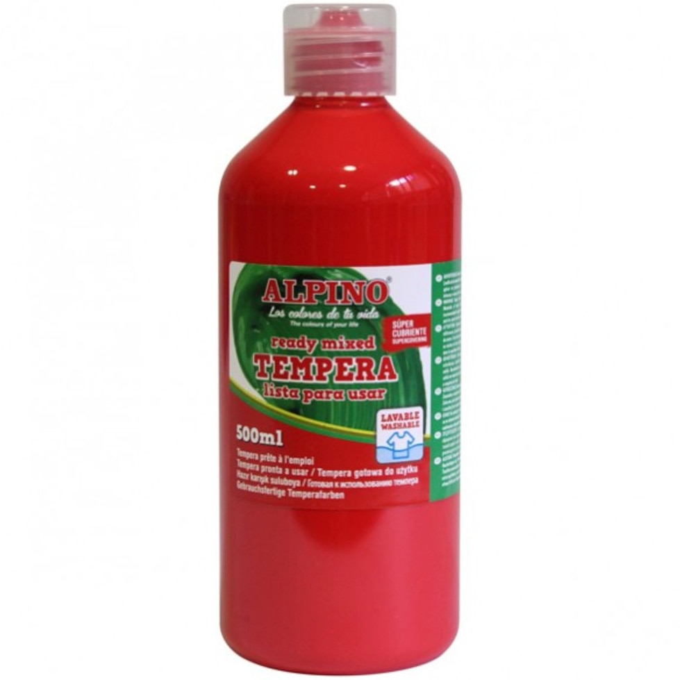 Tempera lavabila, 500ml, Alpino - rosie