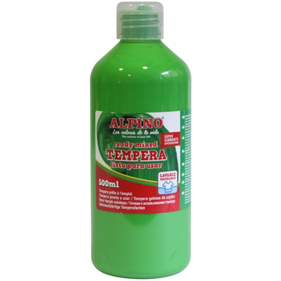 Tempera lavabila, 500ml, Alpino - verde deschis
