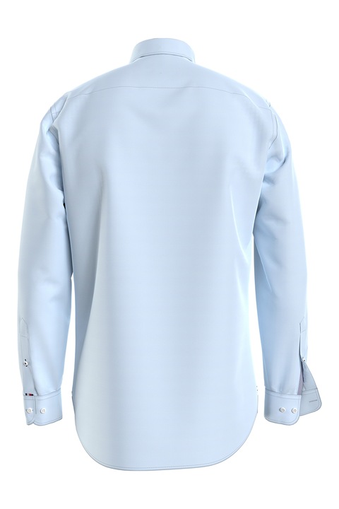 Tommy Hilfiger, Camasa Oxford din amestec de bumbac organic, Albastru glaciar, S