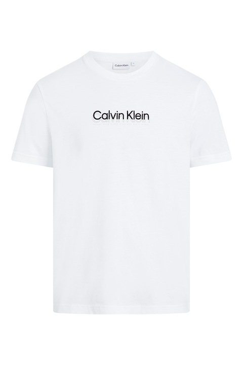 CALVIN KLEIN, Памучна тениска с лого, Бял