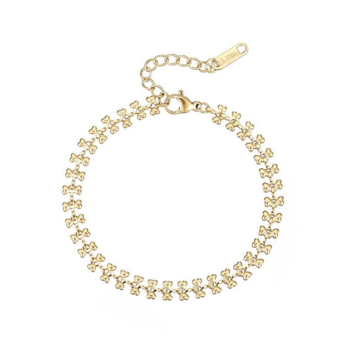 Bratara Dama, Model Inimioare, Tip Zale, Otel inoxidabil, Reglabila Placat cu aur, Culoare Gold