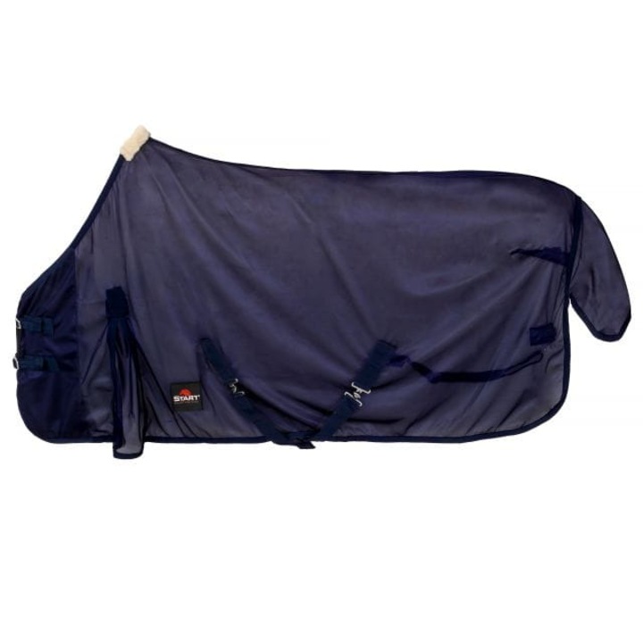 Protectie pentru cai, 155cm, cu sistem de prindere dublu, cu protectie din lana, mesh