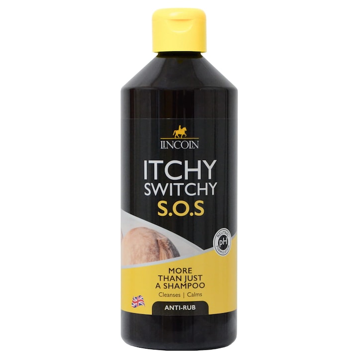 Sampon pentru cai Lincoln Itchy Switchy 500ml, curata si tonifica, reduce mancarimea, fara uscare.