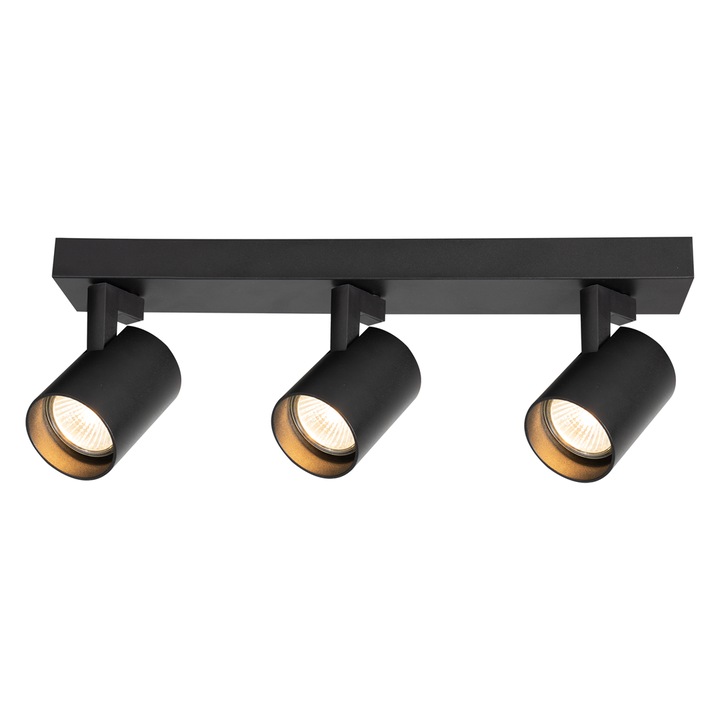 Spoturi MILAGRO Volf, 3xGU10, negru, set 1 bucata