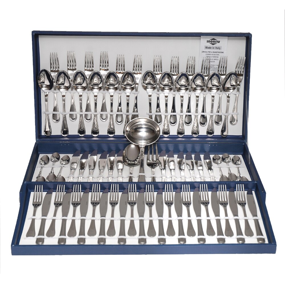 Set tacam Rugiada, Inoxriv, 75 piese, cutie lux