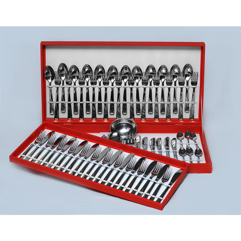 Set tacam Aries, Inoxriv, 75 piese, cutie lux