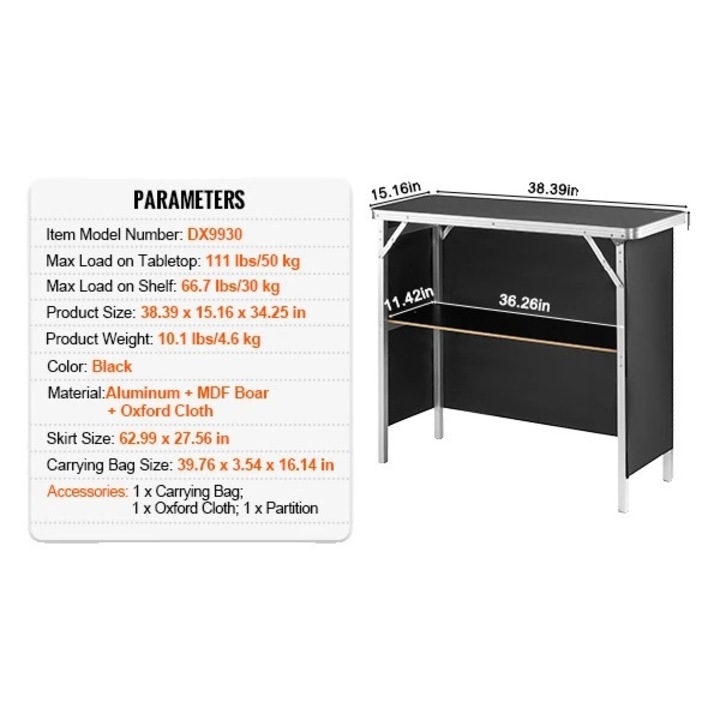Многофункционална преносима маса, рамка от алуминиева сплав, с полиестерно покритие