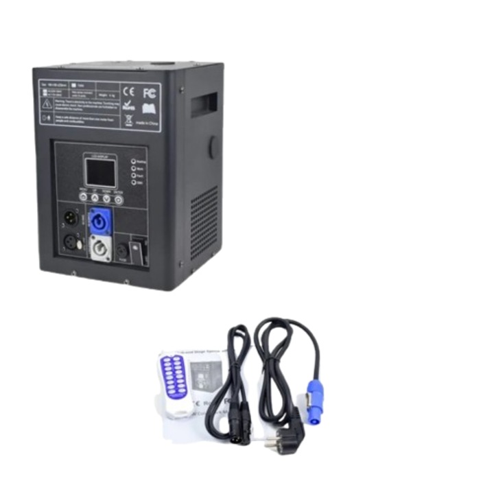 Masina de scantei, 750W, LCD, control DMX, 17.5x17.5x25.5cm, Negru