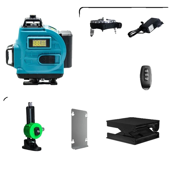 Nivel cu laser auto-nivelant, 16 linii, albastru Makita, 360°, 10-30m, IP54, set accesorii, 12.5x6x12cm