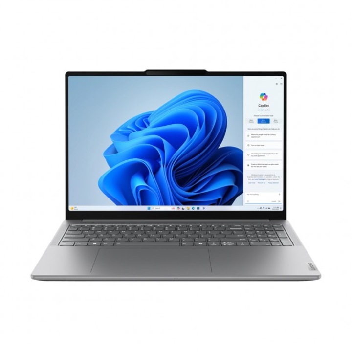 Laptop Lenovo Yoga Pro 9, Ultra 7 155H, 16 GB RAM, SSD 512 GB, GeForce RTX 4060, 16" Mini LED 3,2K, holdszürke, 362,7x253,7x18,3 mm