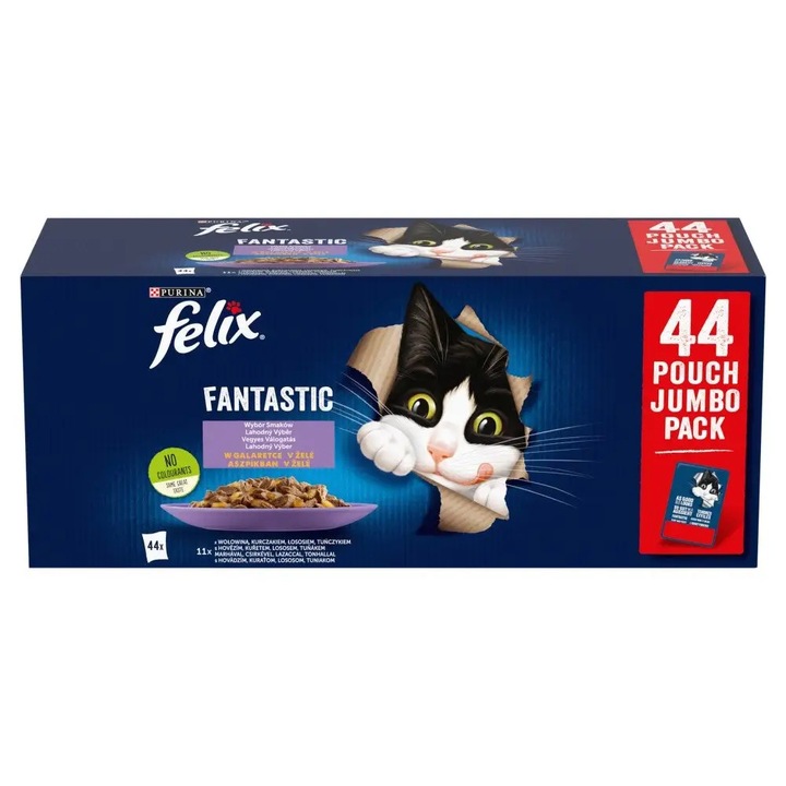 Hrana umeda pentru pisici, Purina, Felix, Aroma de vita, 44 x 85 g
