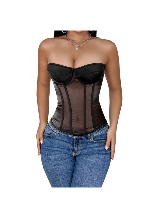 Корсет QttvbTna, полиестер, черен цвят, Черен