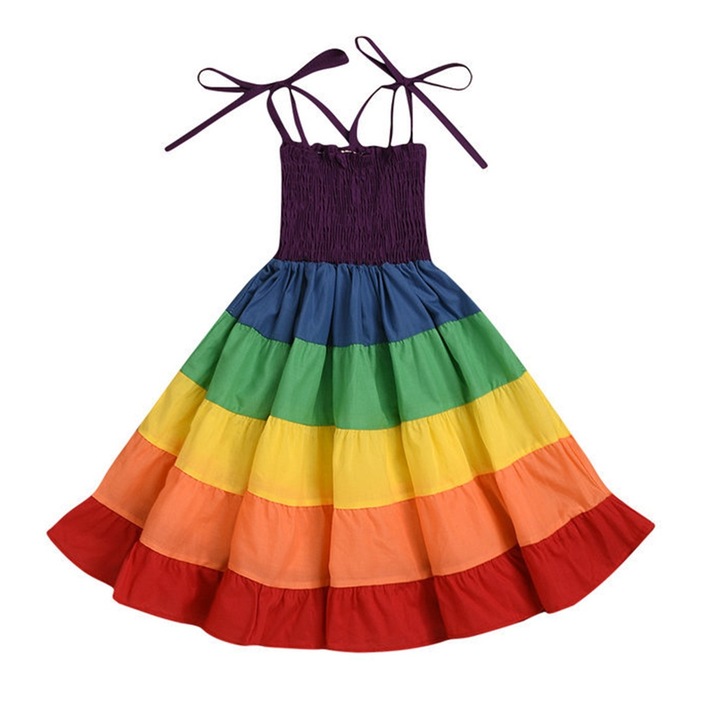 Rochie fetite QttvbTna, bumbac, 100, Multicolor