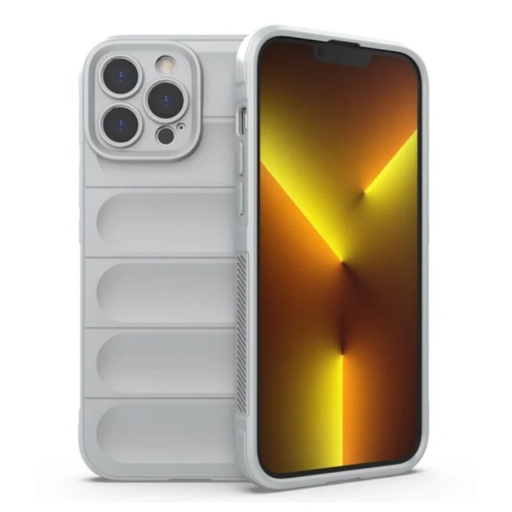 Калъф Silicone Wave, съвместим с Apple iPhone 15 Pro Anti-Shock, сив