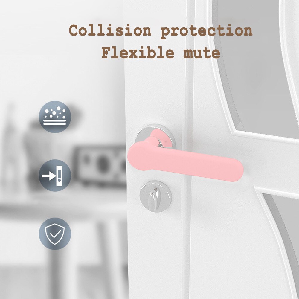 Set 2 protectii pentru manere usi, silicon, roz, 15x4.5cm - eMAG.ro