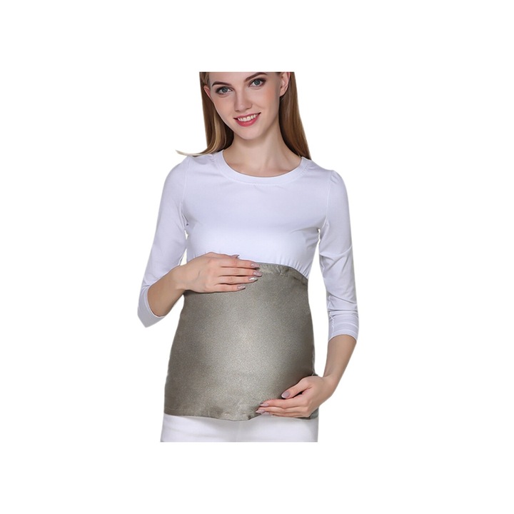 Corset de protectie radiatii QttvbTna, fibra de argint, pentru sarcina, gri