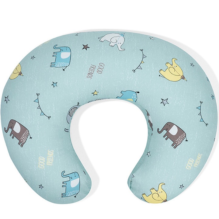 Perna de alaptare QttvbTna, multifunctionala, husa din bumbac, multicolor