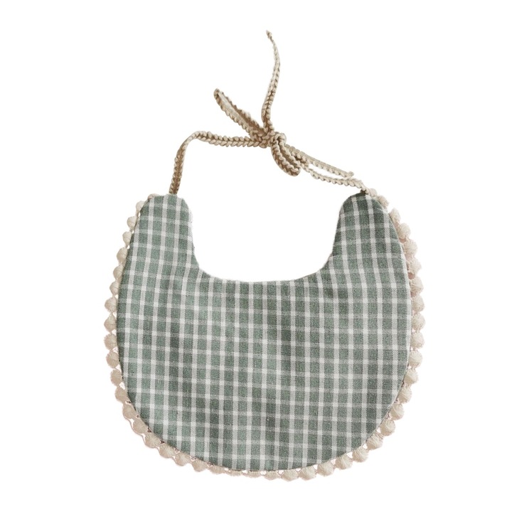 Baveta reversibila pentru bebelusi, bumbac, handmade, multicolor, 0-24 luni