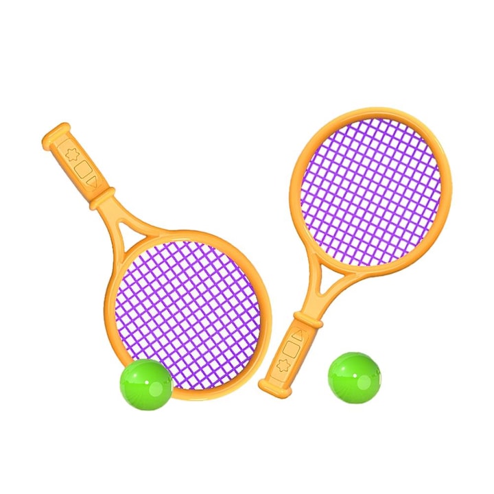 Set Badminton pentru Copii, QttvbTna, Nailon, 26.5 x 14 cm, Minge 3.5 cm, Multicolor