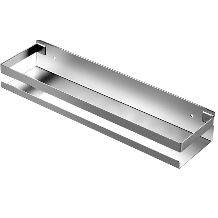 Etajera de dus, autoadeziv, 10.3x5.7x30cm, inox, argintiu
