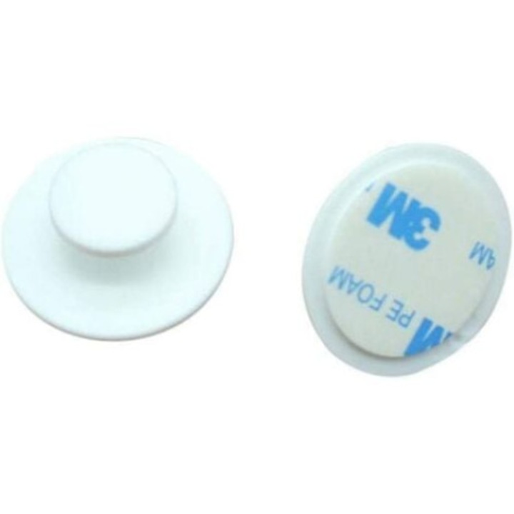 Set 10 manere autoadezive pentru mobila, 3M, polipropilena, 2 x 3.6 x 1.2 cm, alb