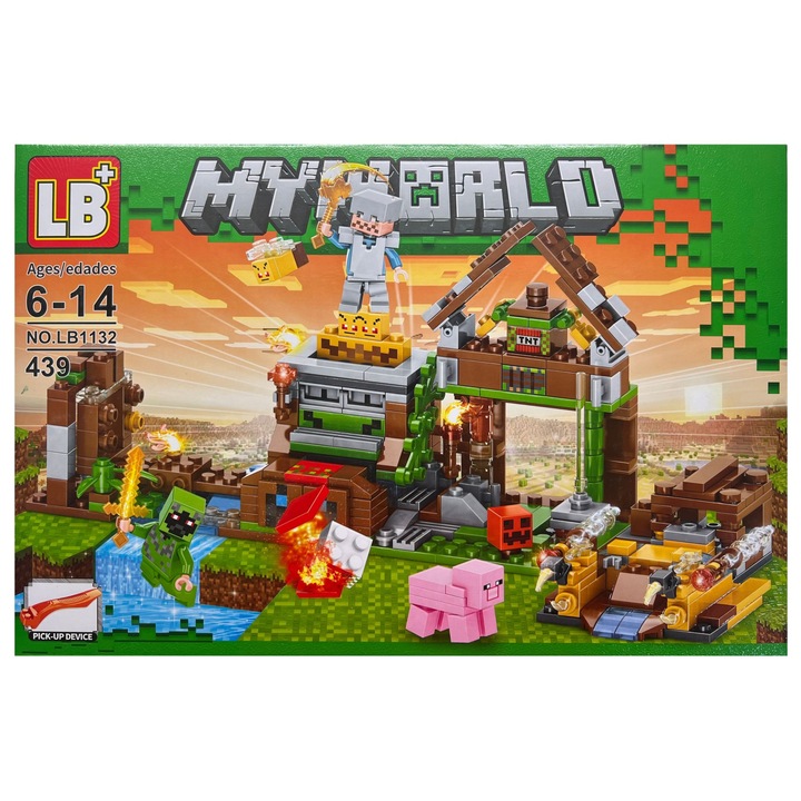 OEM My World Építőkészlet, Minecraft stílusú, Fortress of the Bees, 439 db, 6+ év