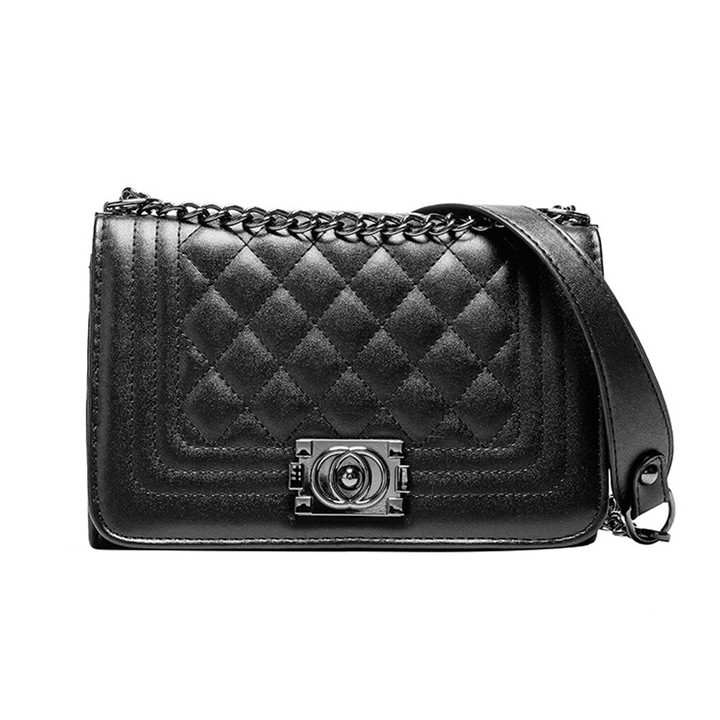 Többfunkciós válltáska, ökológiai bőr, fekete, 23x11x15cm