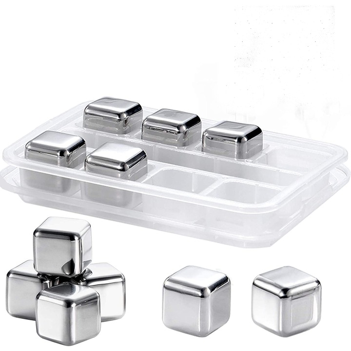 Tava cuburi de racire rapida din granit, AMRINUGL, inox, pentru pastrarea aromelor autentice