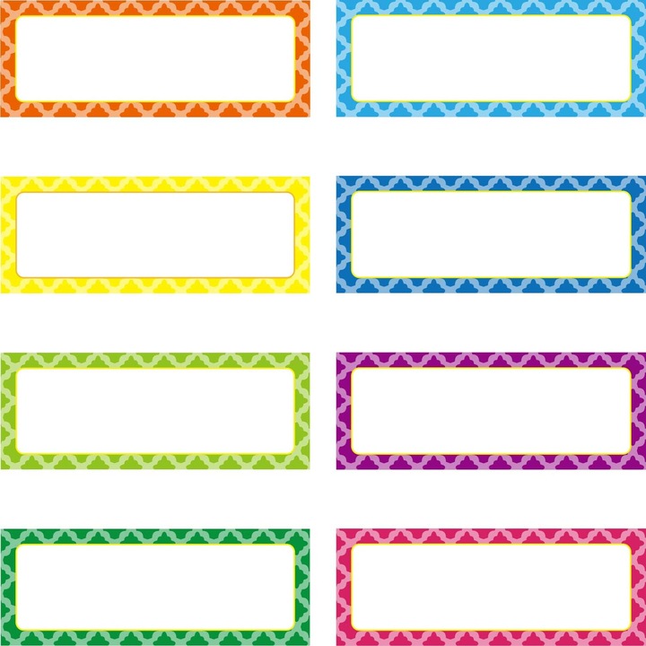 Комплект от 40 етикета, PET, презаписваеми, магнитни, 8x3.5cm, многоцветни