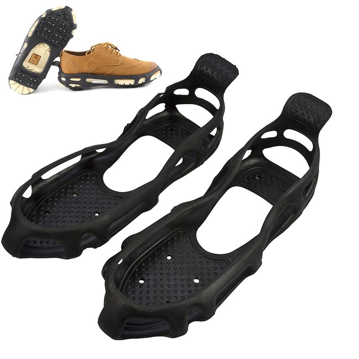 Set crampoane antiderapante pentru incaltaminte, negru, 23x9x3.5cm