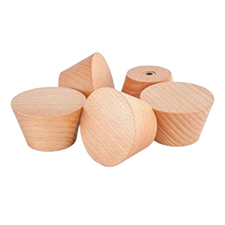 Set 5 carlige de perete, lemn de fag, 6x3.5cm, culoare naturala