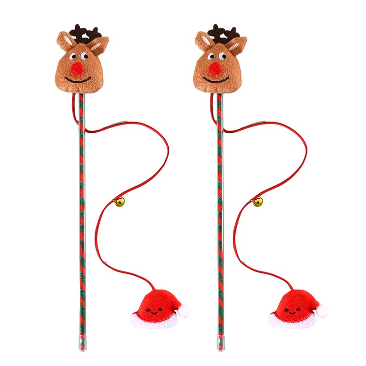 Комплект от 2 играчки за котки, коледни модели, плюс, 35см