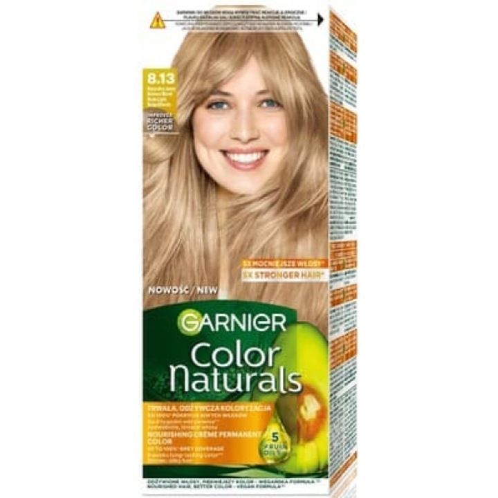Боя за коса Garnier Color Naturals, 8.13 Naturalny Jasny Blond, покритие 100% бели кичури