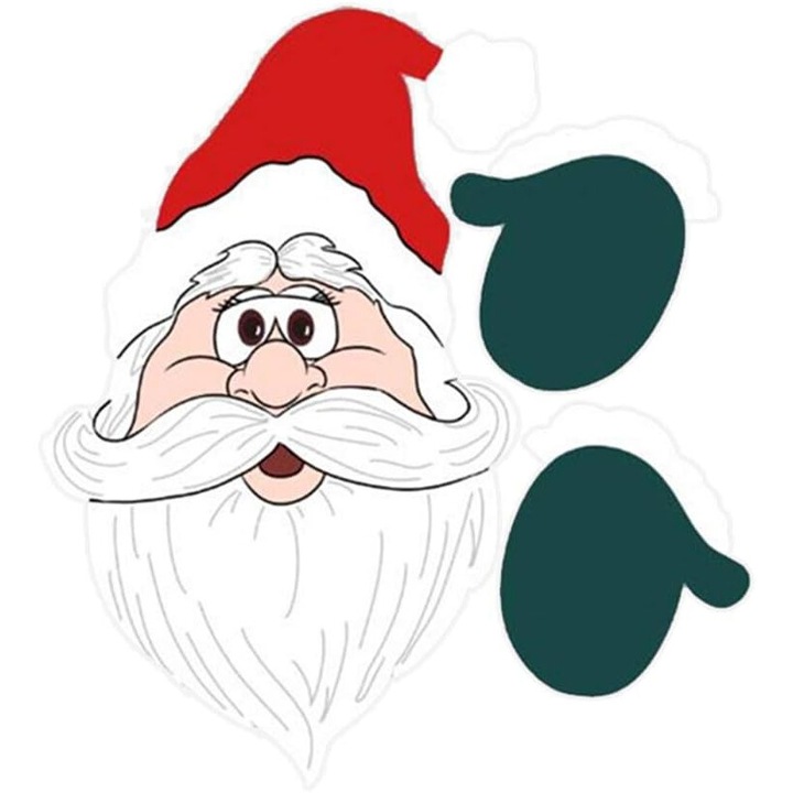 Decoratiune Craciun pentru gard, figurina Mos Craciun, rosu cu alb, 30x40cm