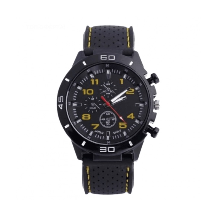 Мъжки часовник Quartz Men GT Sports, Елегантен, Спортен, Стилен, Черен