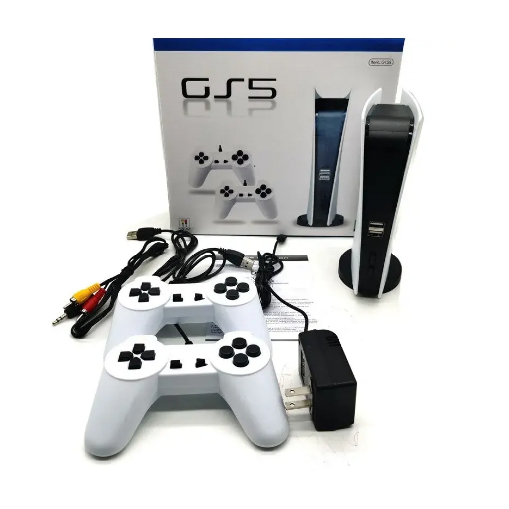 Consola de jocuri GS5 incorporata, 2 joystick-uri, 200 de jocuri, alb